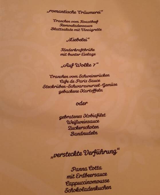 Bilm im Glück 4 romantische Gänge