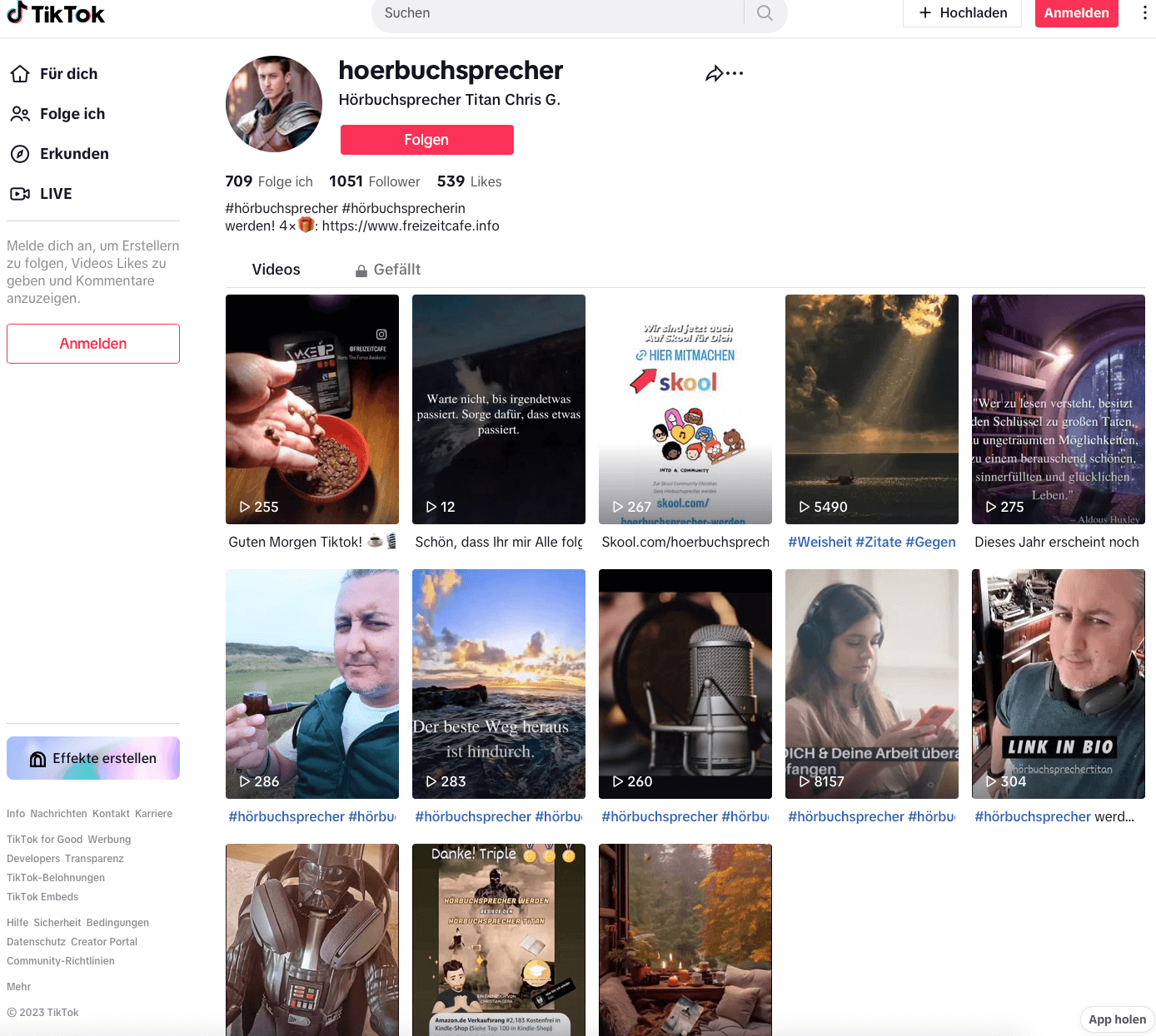 Hoerbuchsprecher auf Tiktok