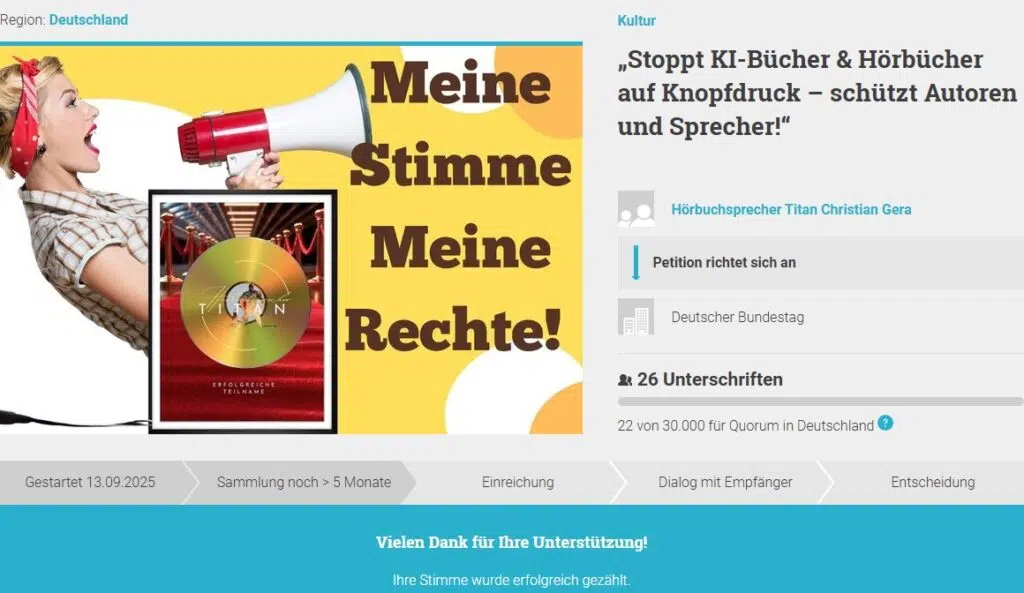 Stoppt KI Bücher und KI Hörbücher auf Knopfdruck