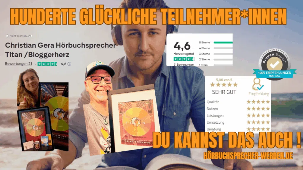 Glückliche Teilnehmer unseres Hörbuchsprecher werden Online Kurses