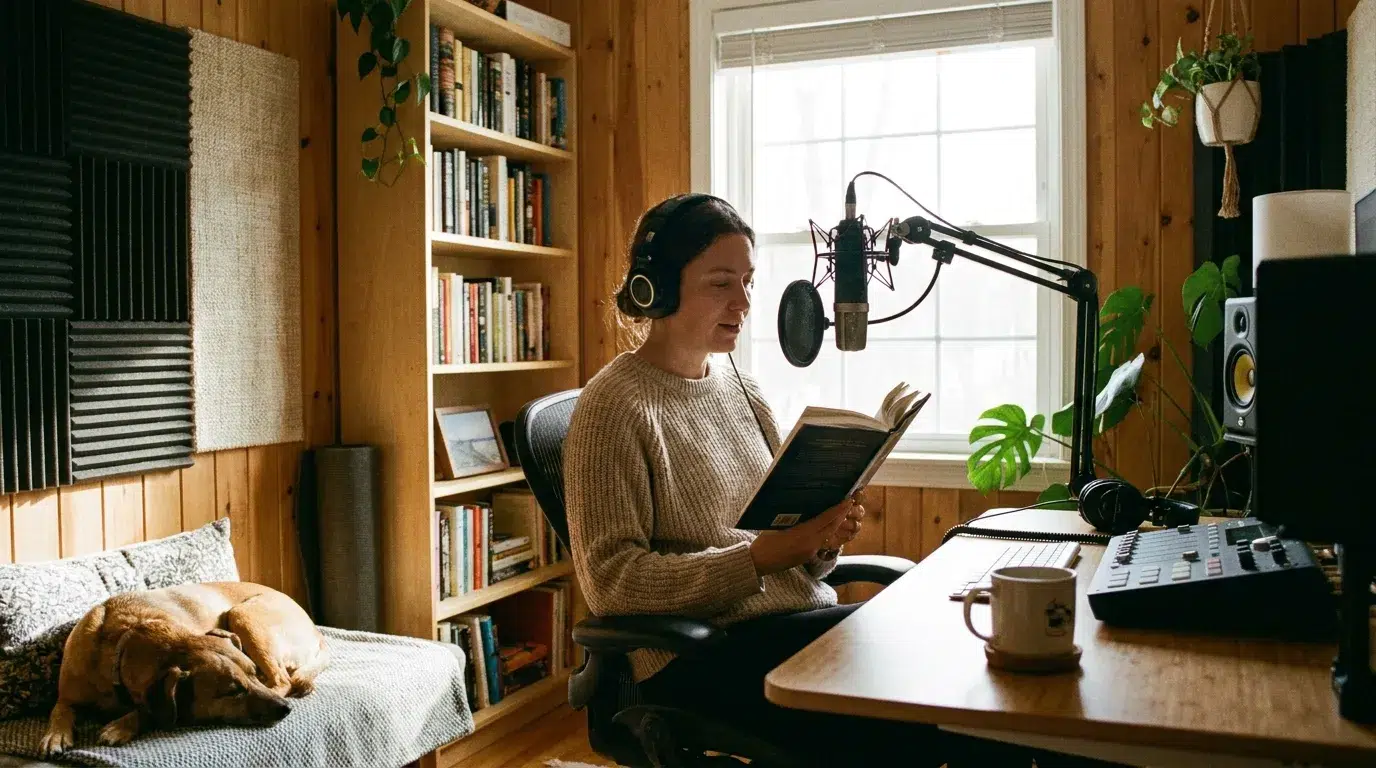 Starterkurs für Hörbuchsprecher: Erfahre, wie Du Hörbuchsprecher wirst, Technik lernst, Geld mit der Stimme verdienst und professionell startest.