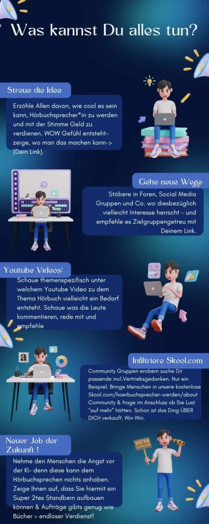 Wie Du für die Hörbuchsprecher Ausbildung gratis werben kannst